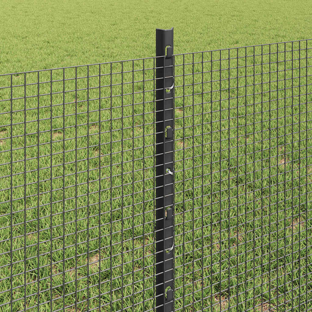Zavarena žičana ograda s postom 50 x 0,6 m Siva Mreža