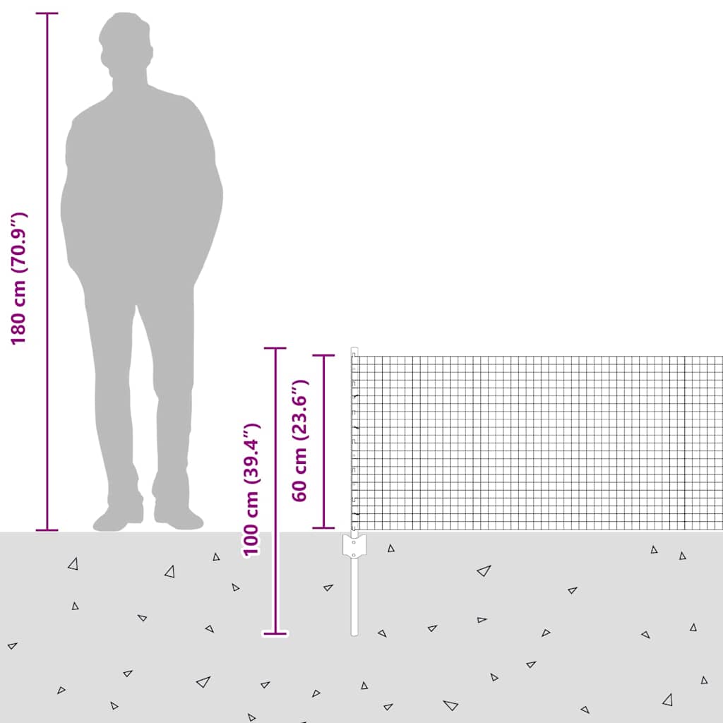 Zavarena žičana ograda s postom 50 x 0,6 m Siva Mreža