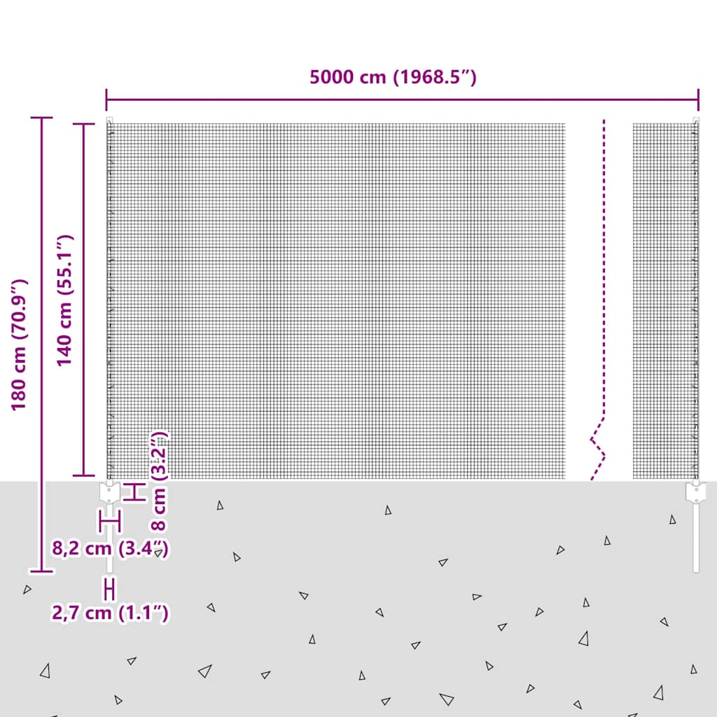 Zavarena žičana ograda s postom 50 x 1,4 m Siva Mreža
