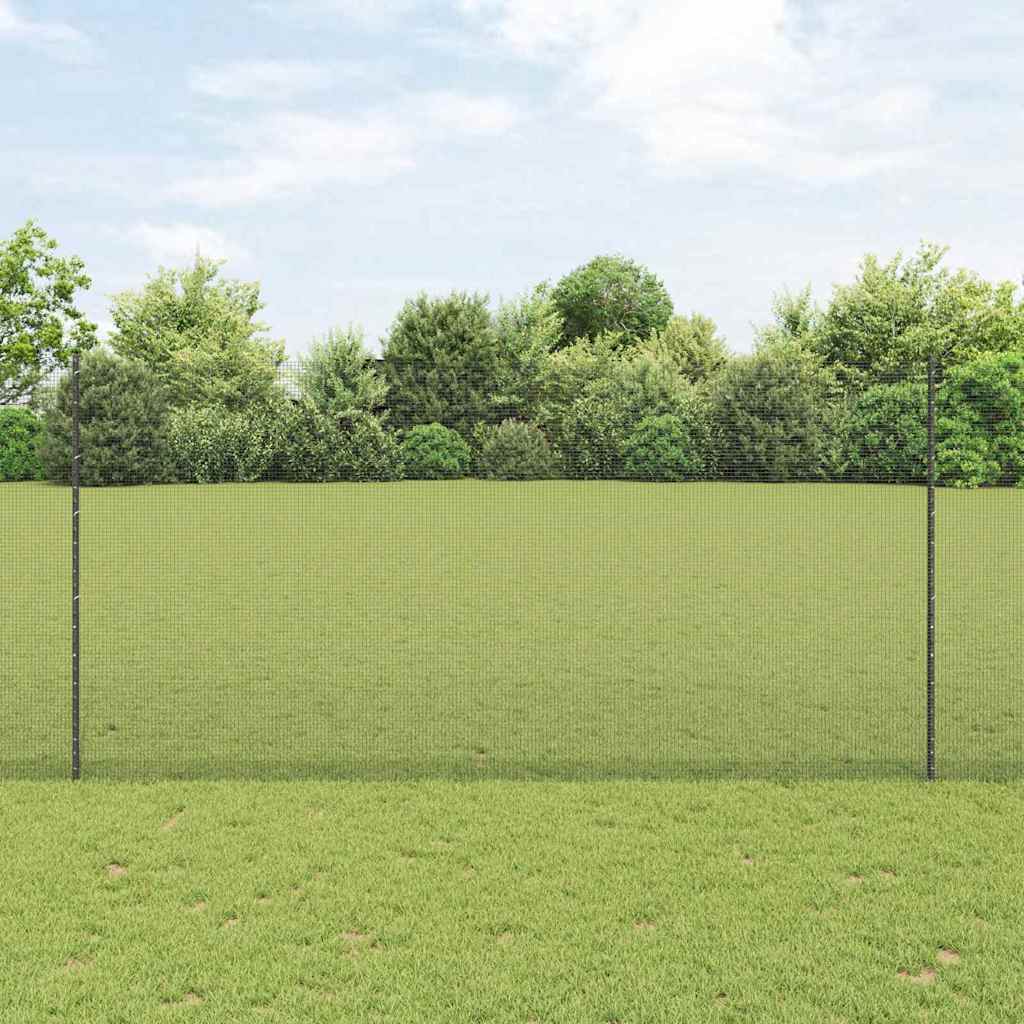 Zavarena žičana ograda s postom 50 x 1,5 m Siva Mreža