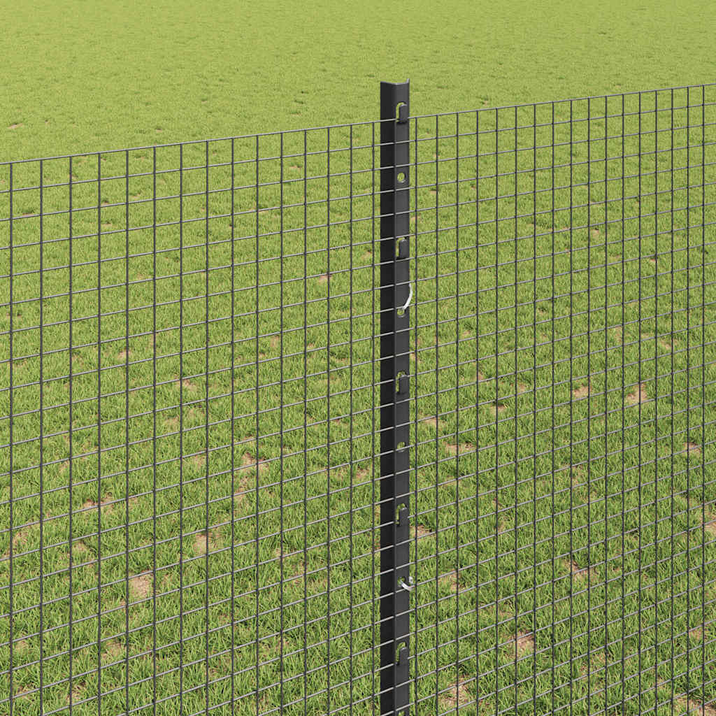 Zavarena žičana ograda s postom 50 x 1,5 m Siva Mreža