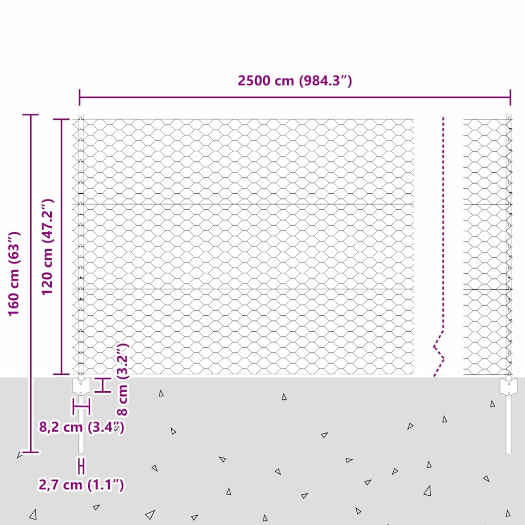 Zavarena žičana ograda 25 x 1,2 m (Š x V) Čelik premazan PVC-om