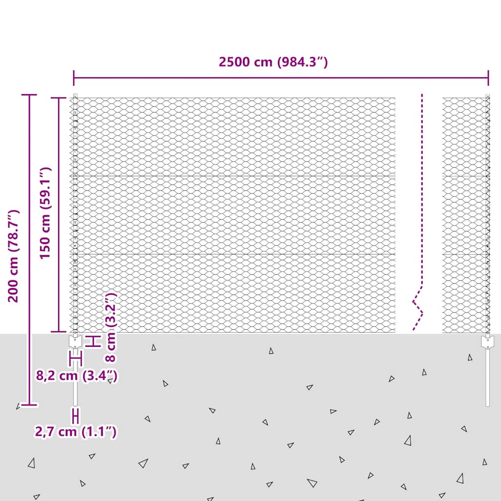 Zavarena žičana ograda 25 x 1,5 m (Š x V) Čelik premazan PVC-om