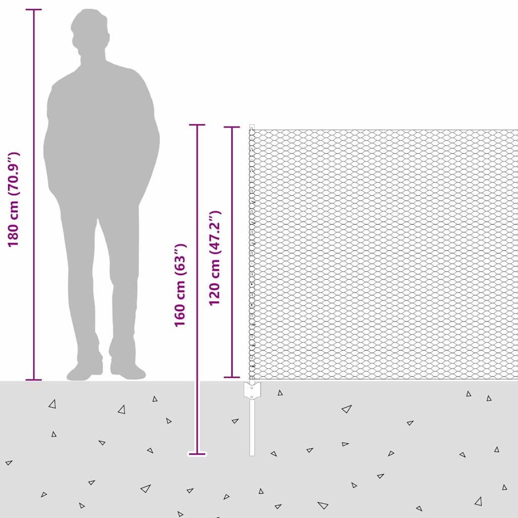 Zavarena žičana ograda 50 x 1,2 m (Š x V) Čelik premazan PVC-om