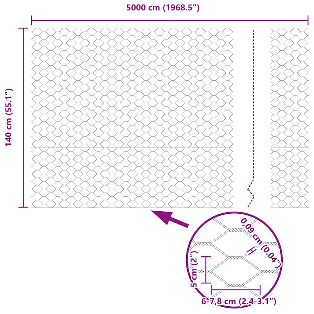 Zavarena žičana ograda 50 x 1,4 m (Š x V) Čelik premazan PVC-om