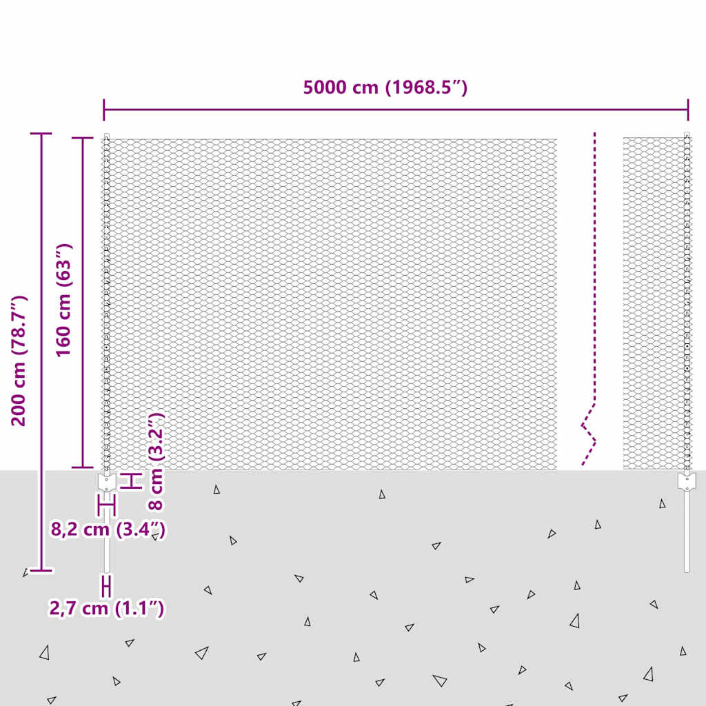 Zavarena žičana ograda 50 x 1,6 m (Š x V) Čelik premazan PVC-om