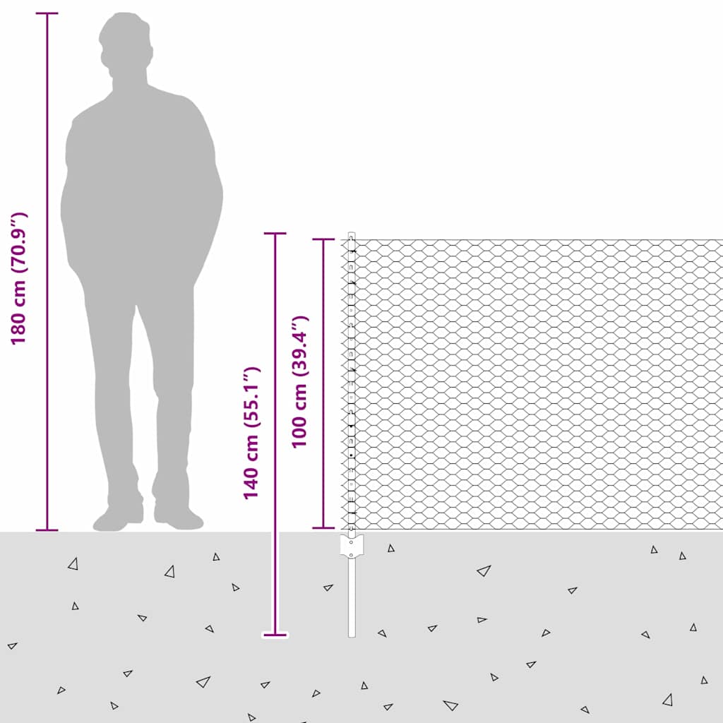 Zavarena žičana ograda 100 x 1 m (Š x V) Čelik premazan PVC-om