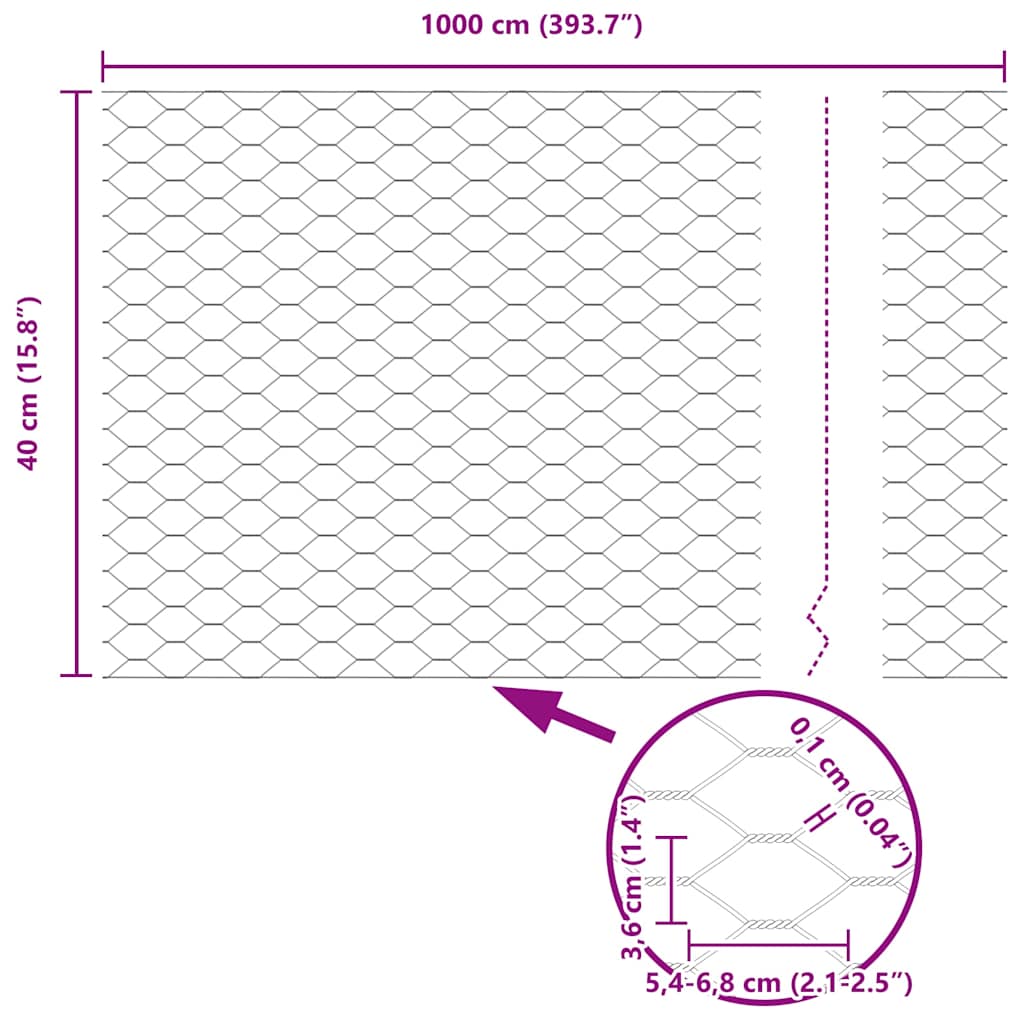 Zavarena žičana ograda 10 x 0,4 m (Š x V) Čelik premazan PVC-om