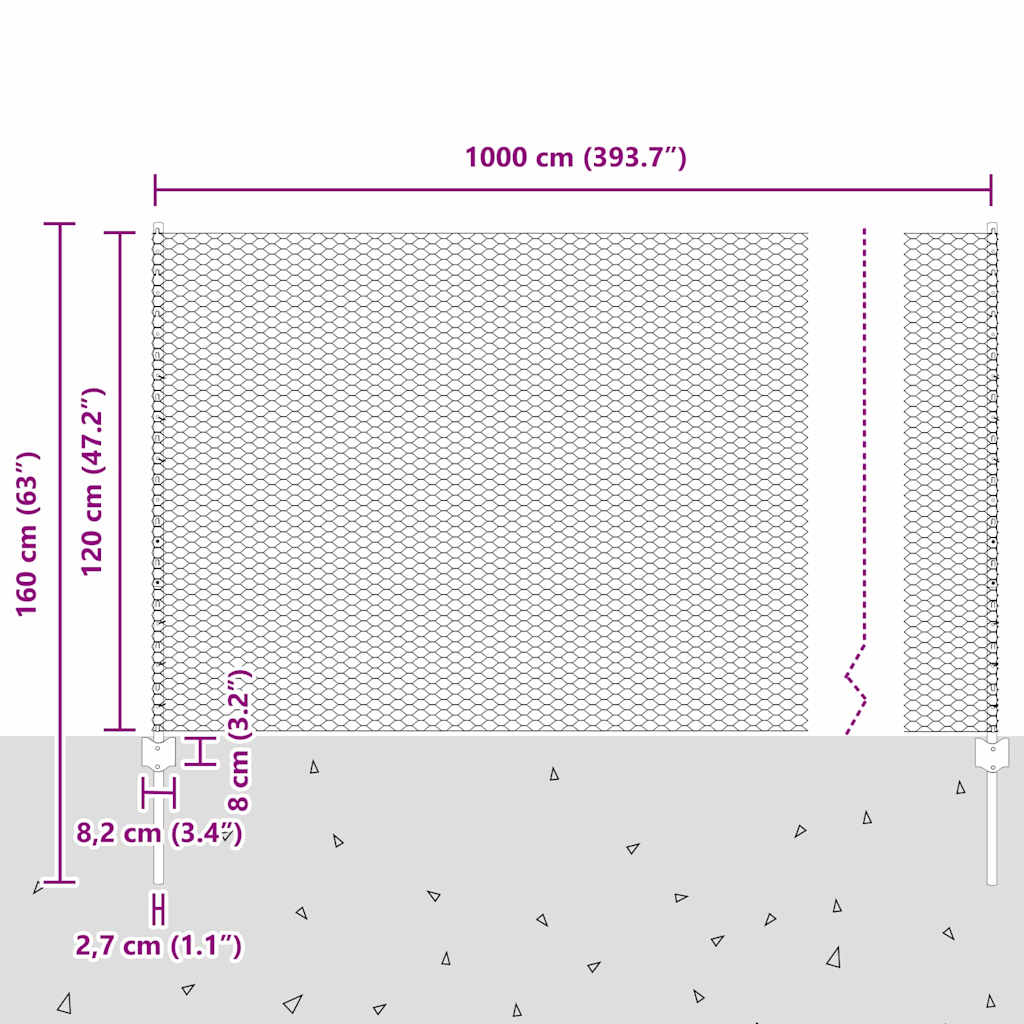 Zavarena žičana ograda 10 x 1,2 m (Š x V) Čelik premazan PVC-om