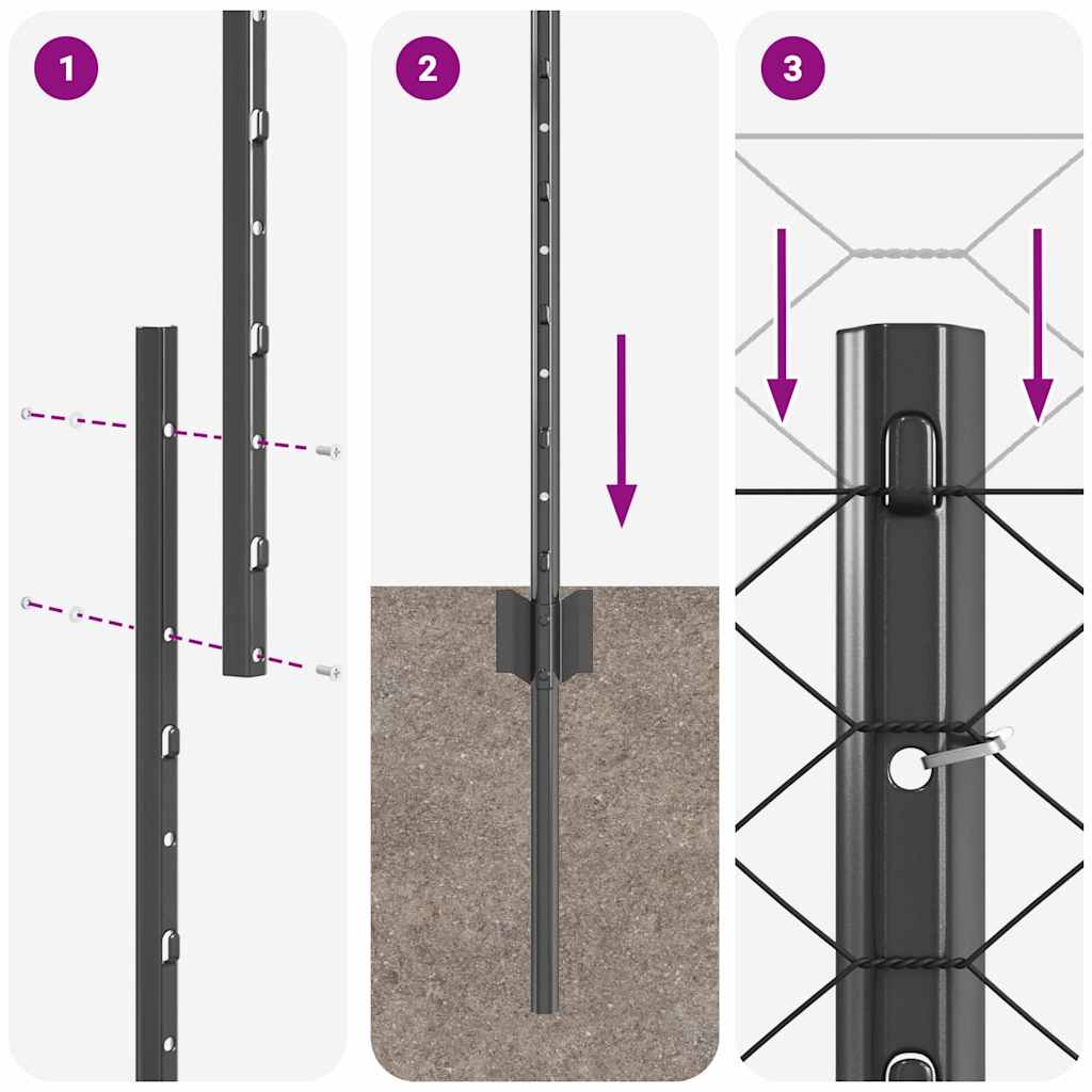 Zavarena žičana ograda 10 x 1,5 m (Š x V) Čelik premazan PVC-om