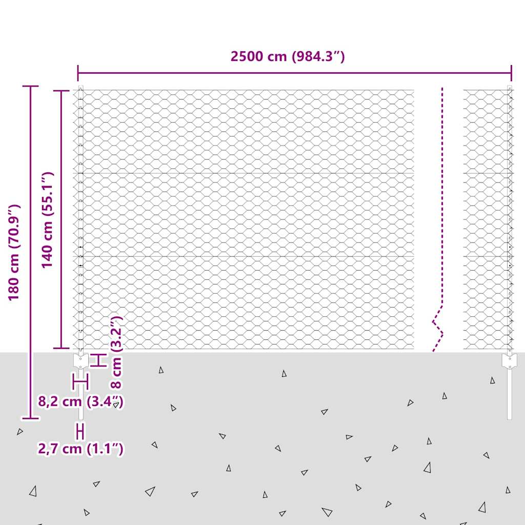 Zavarena žičana ograda 25 x 1,4 m (Š x V) Čelik premazan PVC-om