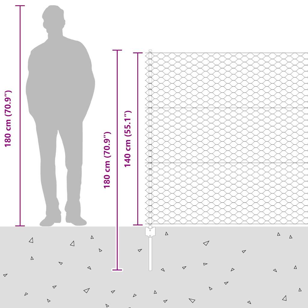 Zavarena žičana ograda 10 x 1,4 m (Š x V) Vruće pocinčani čelik
