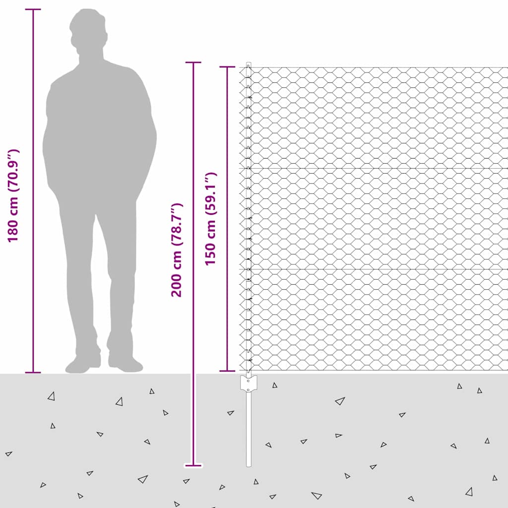 Zavarena žičana ograda 10 x 1,5 m (Š x V) Vruće pocinčani čelik