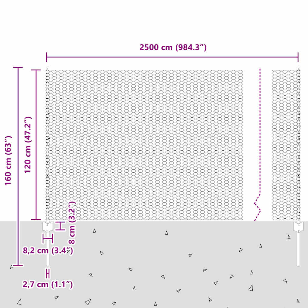 Zavarena žičana ograda 25 x 1,2 m (Š x V) Vruće pocinčani čelik
