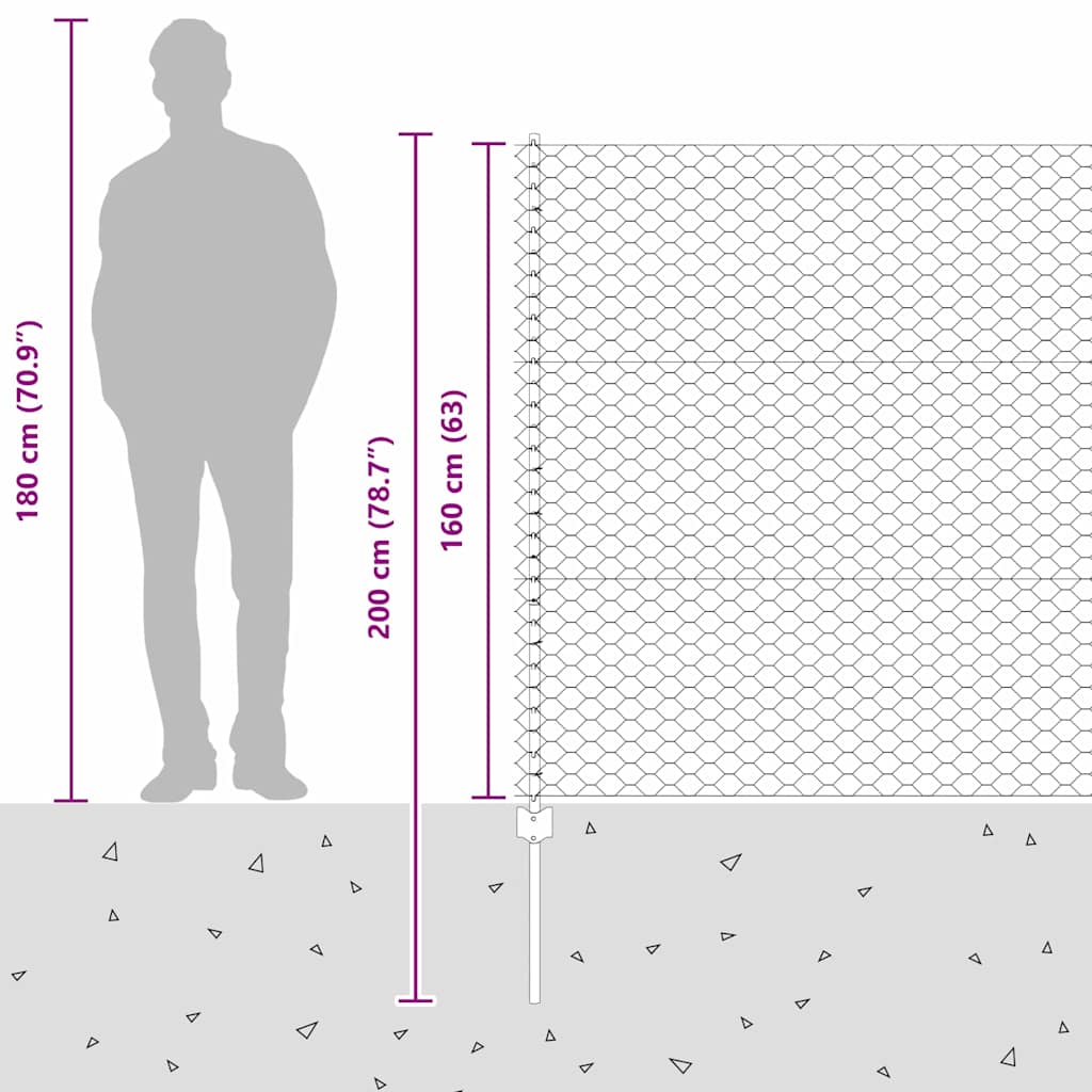 Zavarena žičana ograda 25 x 1,6 m (Š x V) Vruće pocinčani čelik