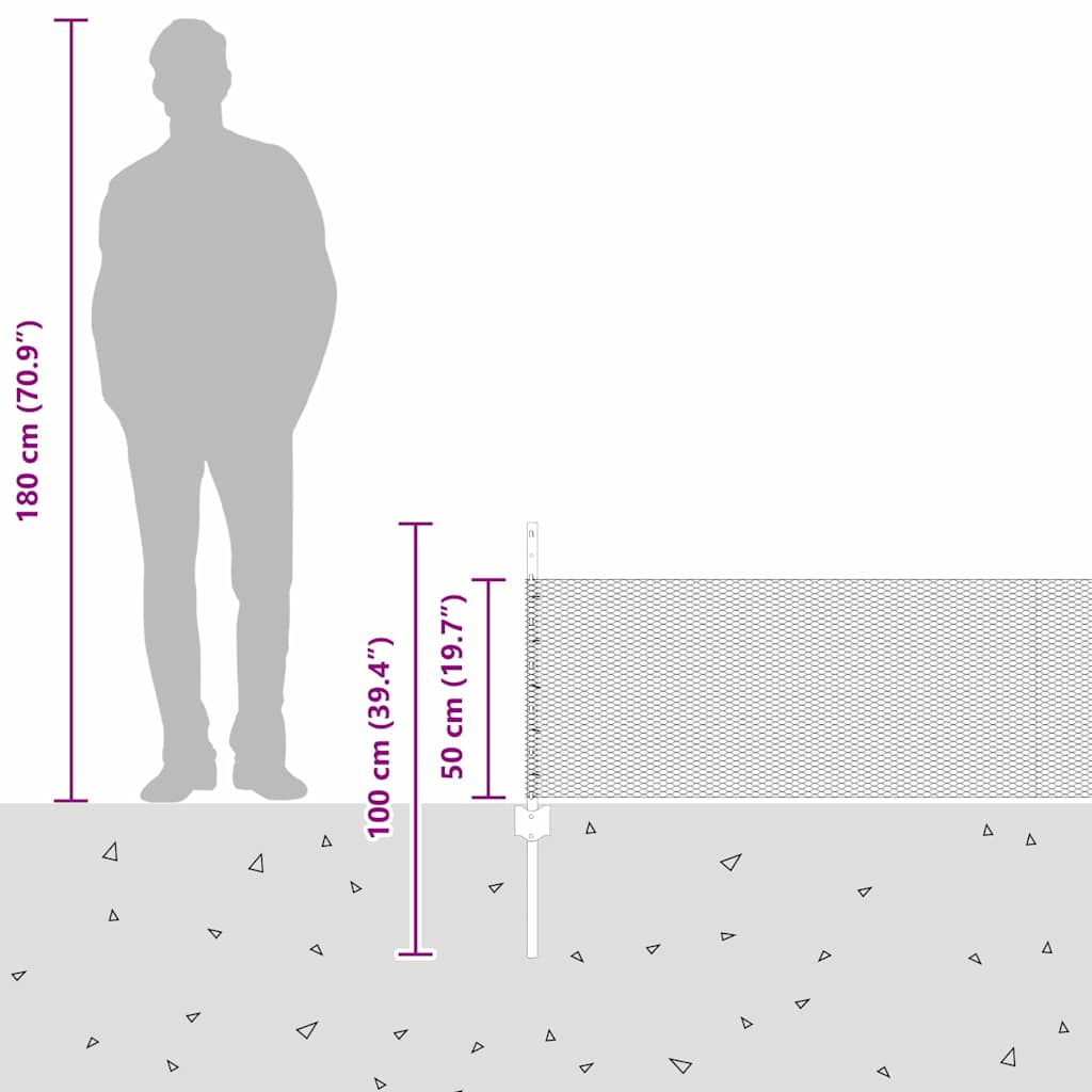 Zavarena žičana ograda 50 x 0,5 m (Š x V) Vruće pocinčani čelik