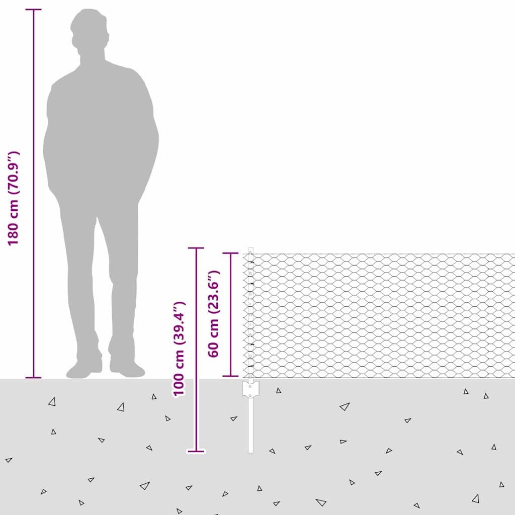 Zavarena žičana ograda 50 x 0,6 m (Š x V) Vruće pocinčani čelik