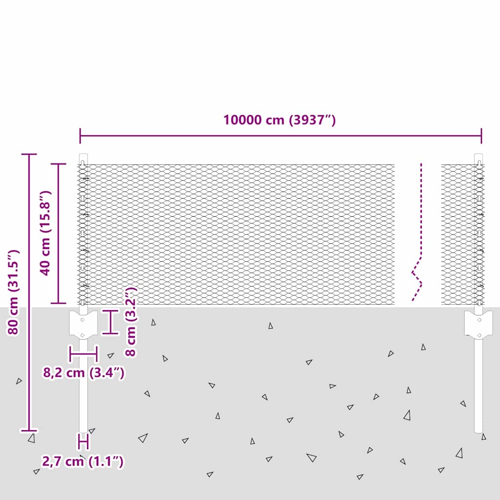 Zavarena žičana ograda 100 x 0,4 m (Š x V)