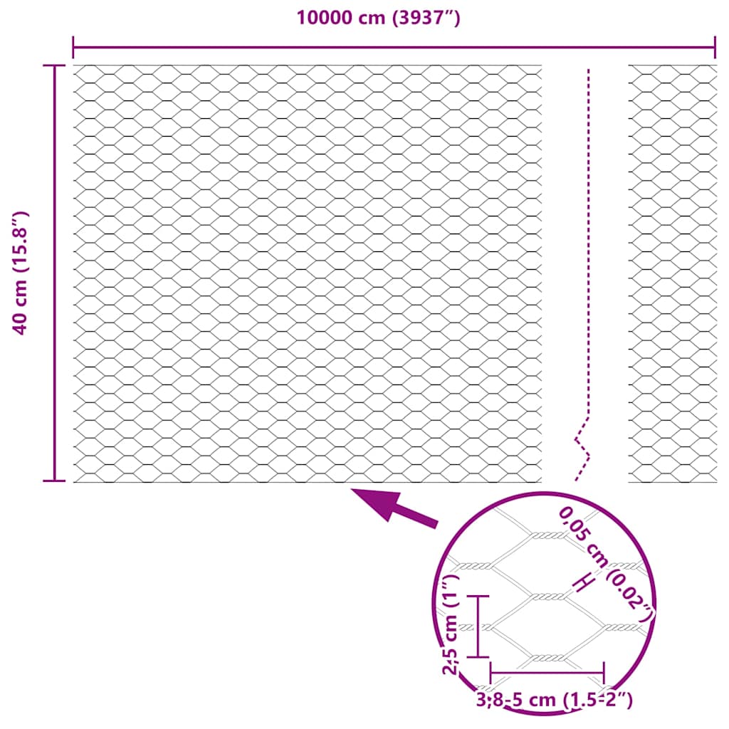 Zavarena žičana ograda 100 x 0,4 m (Š x V)