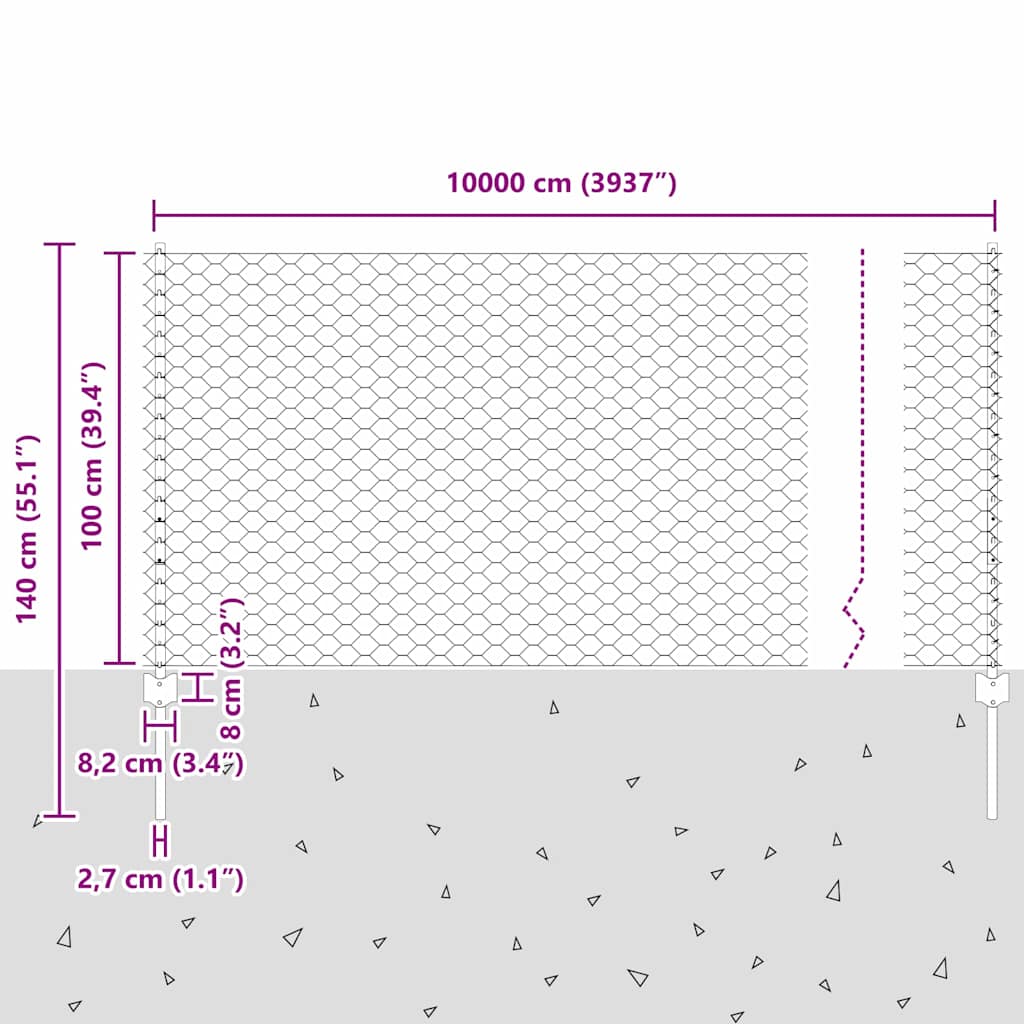 Zavarena žičana ograda 100 x 1 m (Š x V) Vruće pocinčani čelik