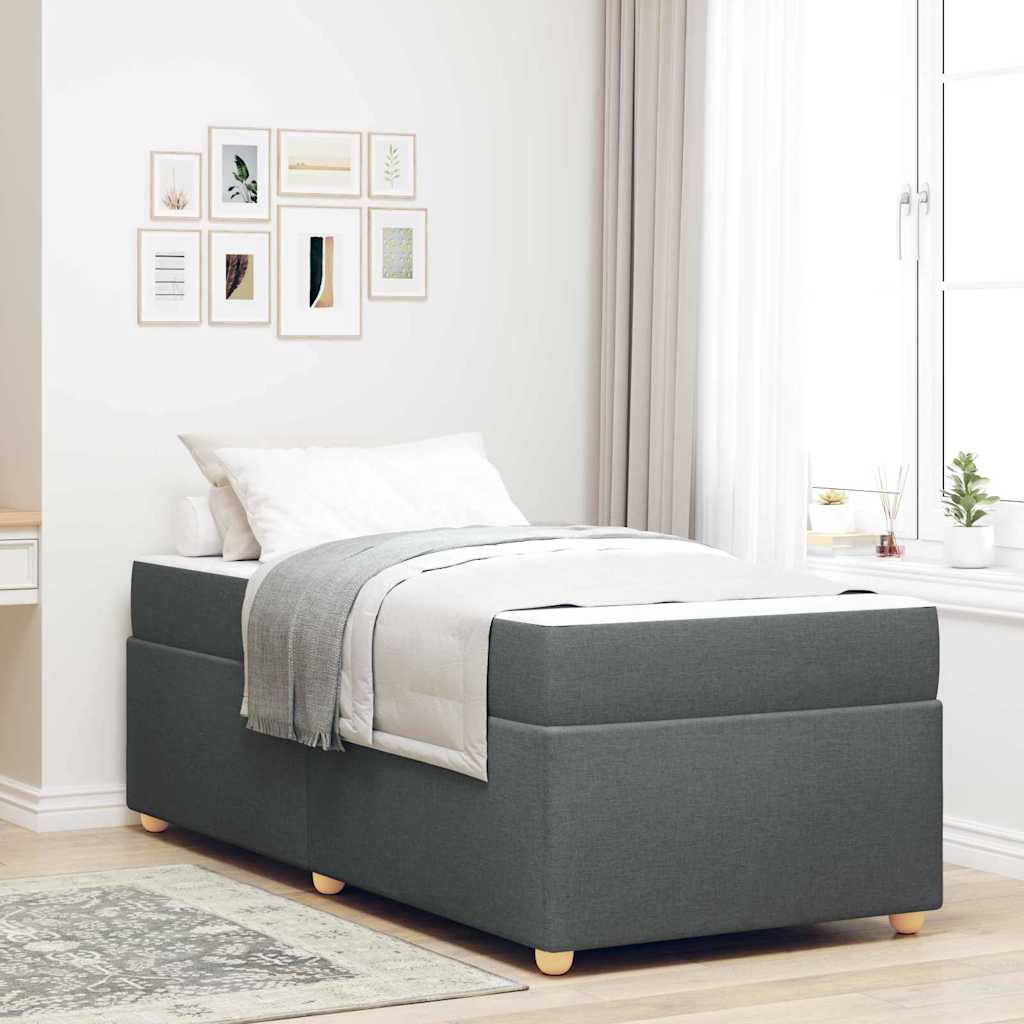 Krevetna konstrukcija Tamno siva 100 x 200 cm tkanina