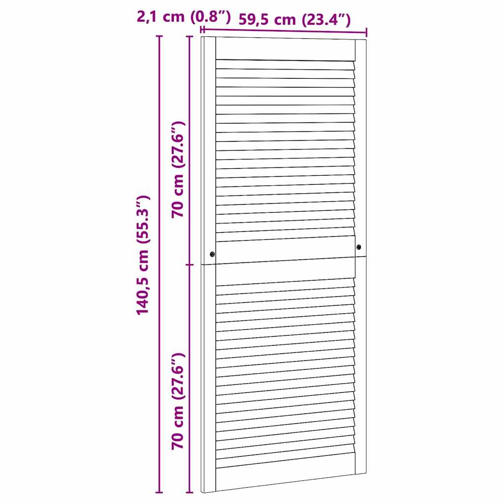 Ormarna vrata Prirodna 140,5 x 2,1 x 59,5 cm Čvrsto borovo drvo