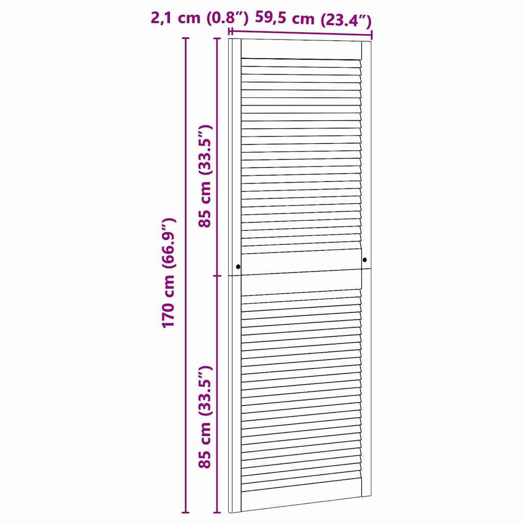 Ormarna vrata Prirodna 170 x 2,1 x 59,5 cm Čvrsto borovo drvo