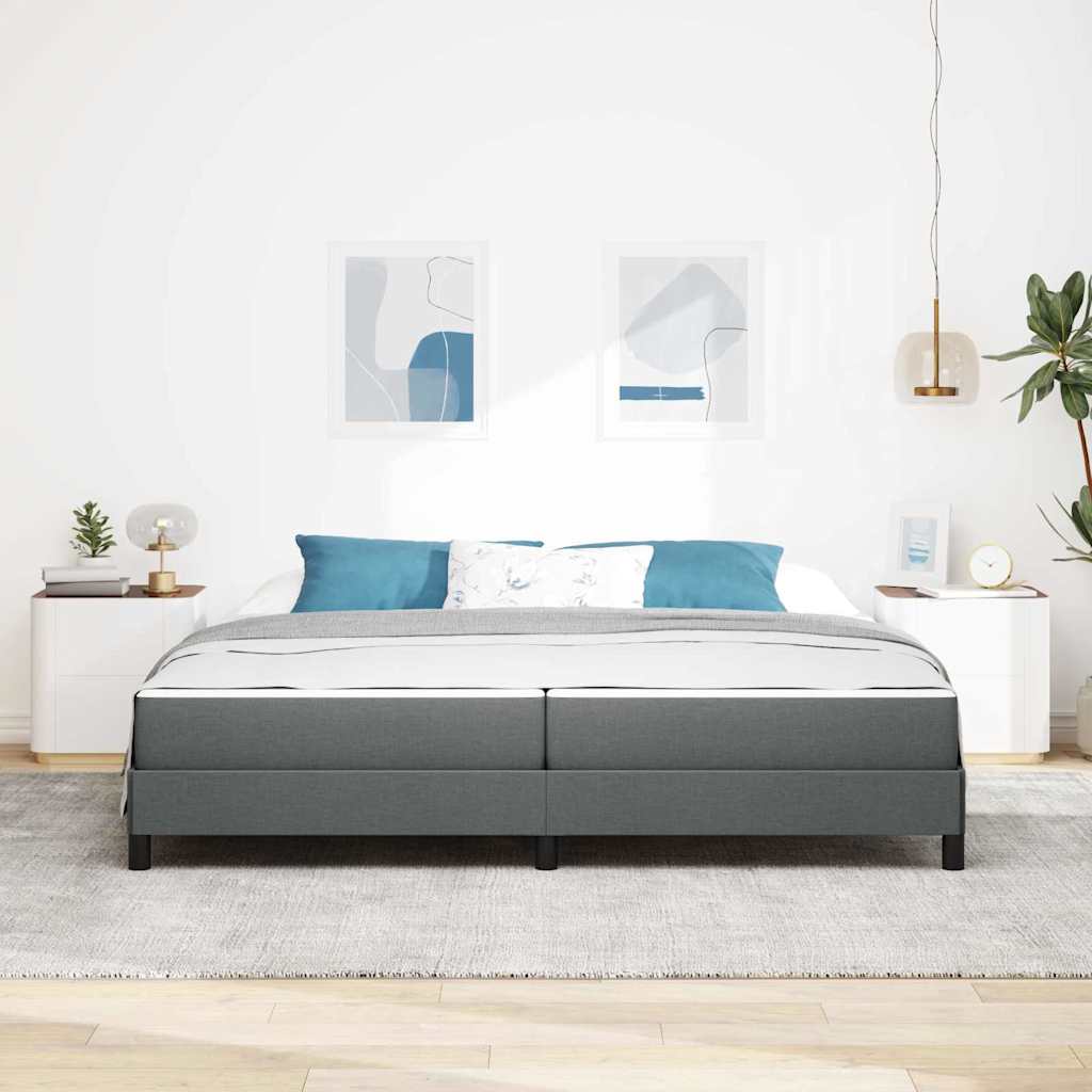 Krevet s opruga kutije Tamno siva 200 x 200 cm tkanina