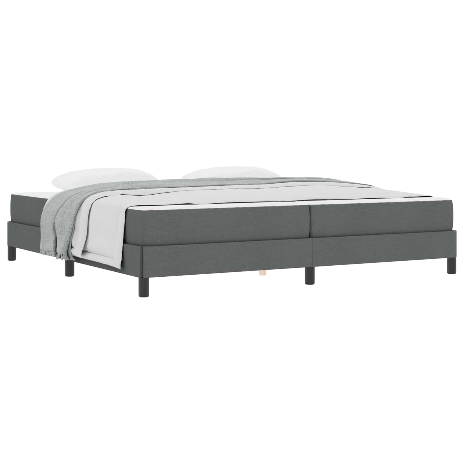 Krevet s opruga kutije Tamno siva 200 x 200 cm tkanina
