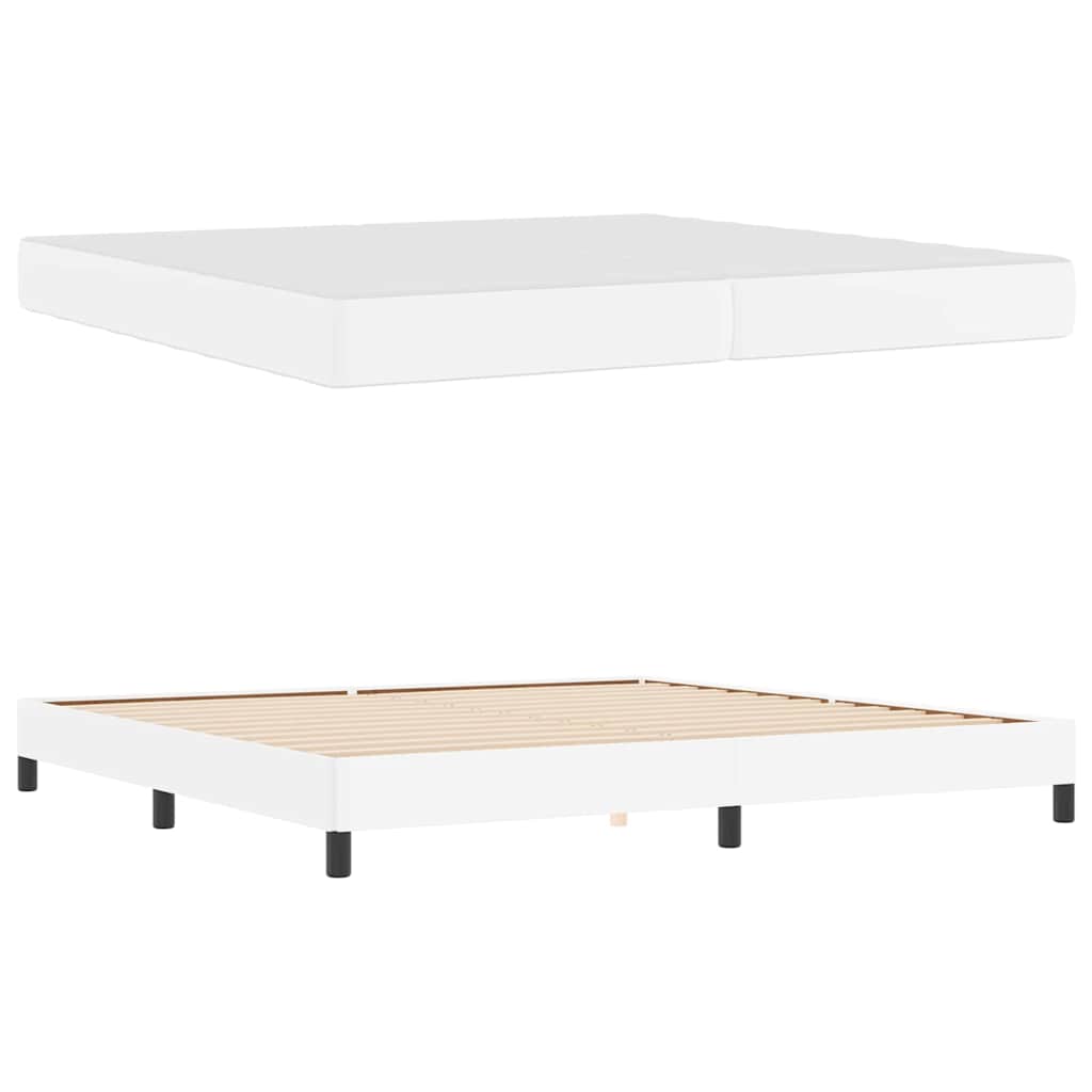 Krevetna konstrukcija Čista bijela 200 x 200 cm tkanina