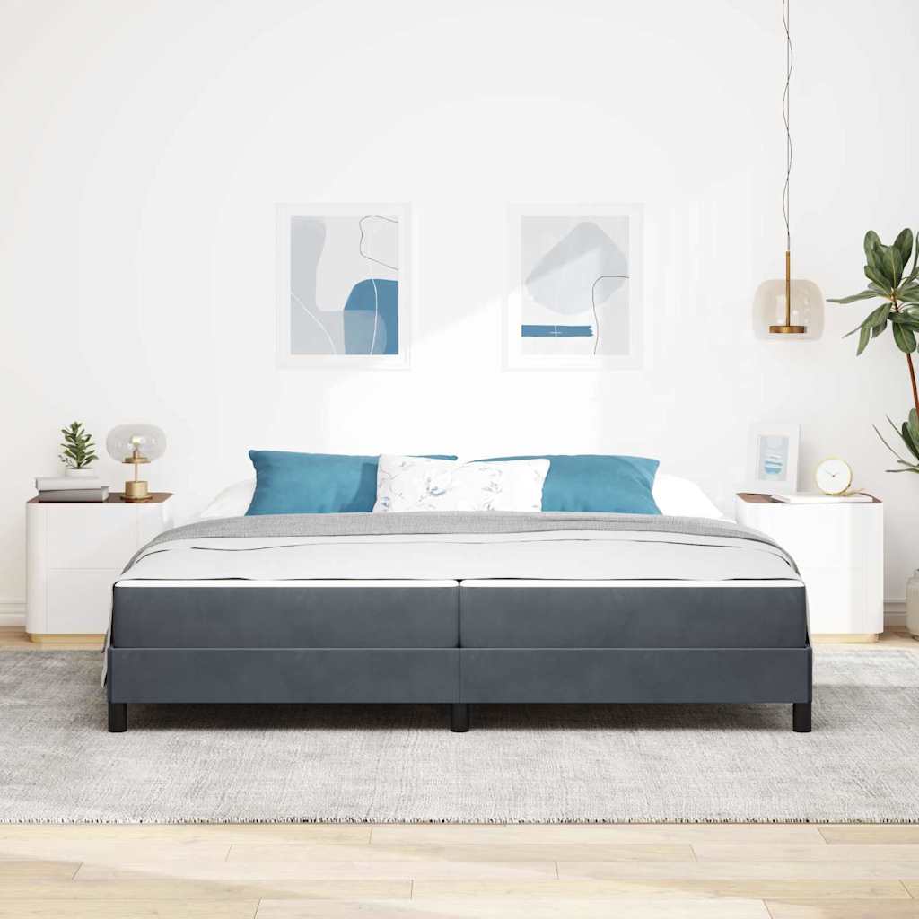Krevet s opruga kutije Tamno siva 200 x 200 cm tkanina