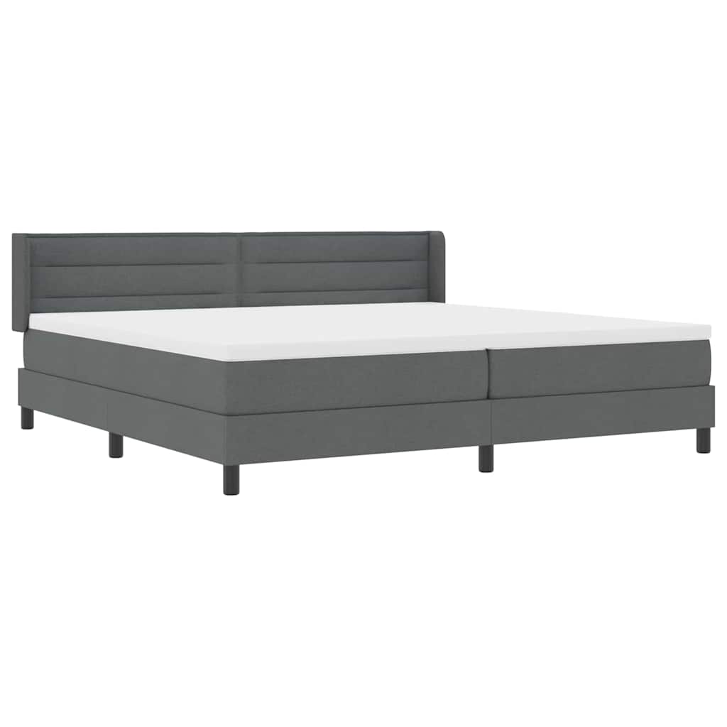 Krevet s opruga kutije Tamno siva 200 x 200 cm tkanina