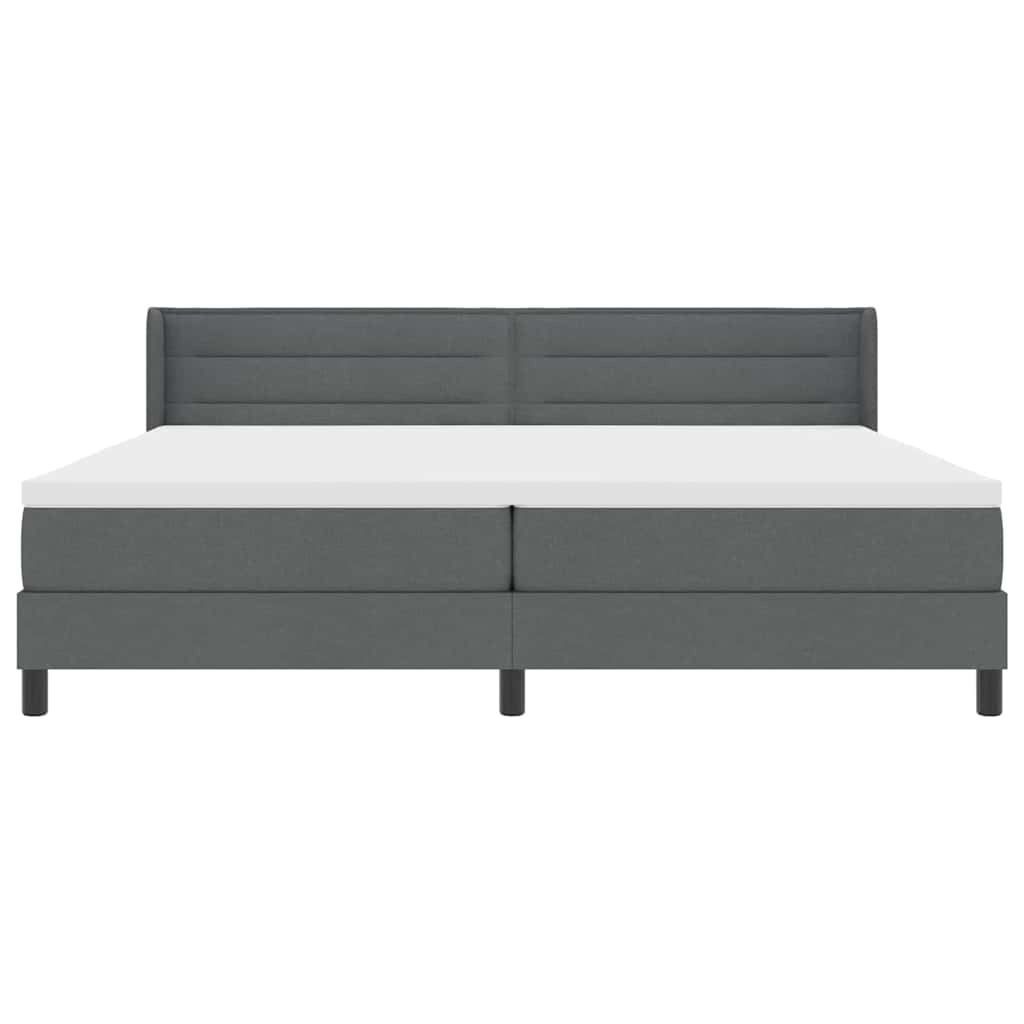 Krevet s opruga kutije Tamno siva 200 x 200 cm tkanina