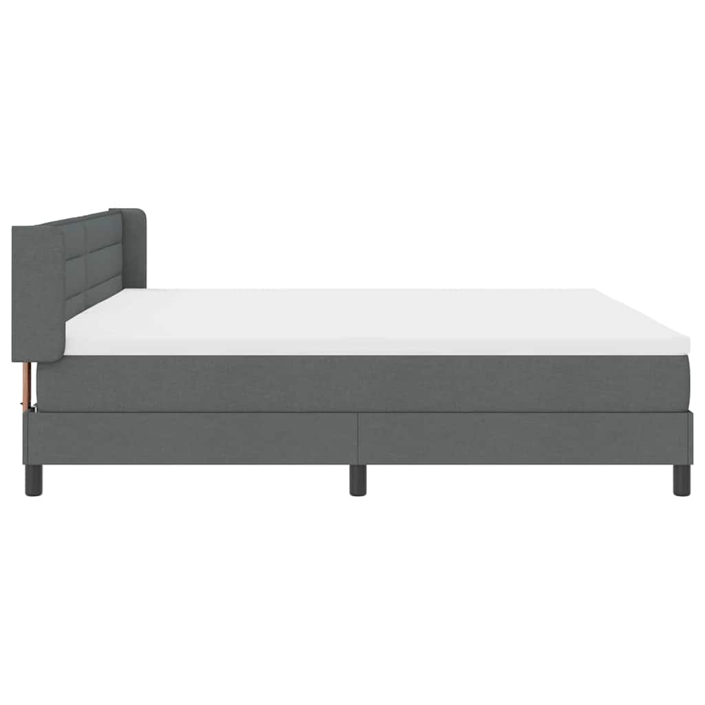 Krevet s opruga kutije Tamno siva 200 x 200 cm tkanina