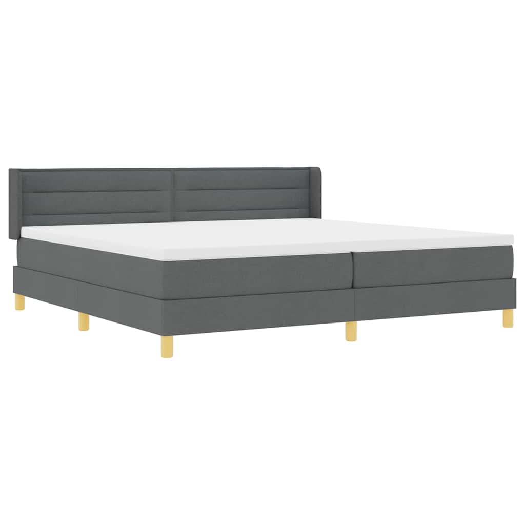 Krevet s opruga kutije Tamno siva 200 x 200 cm tkanina