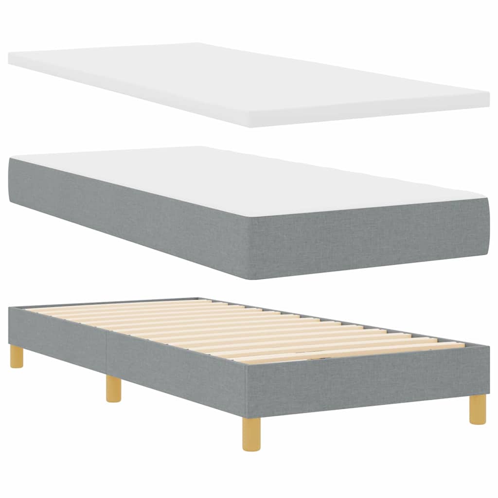 Krevet s opruga kutije Svijetlo siva 190 x 90 cm Poliester