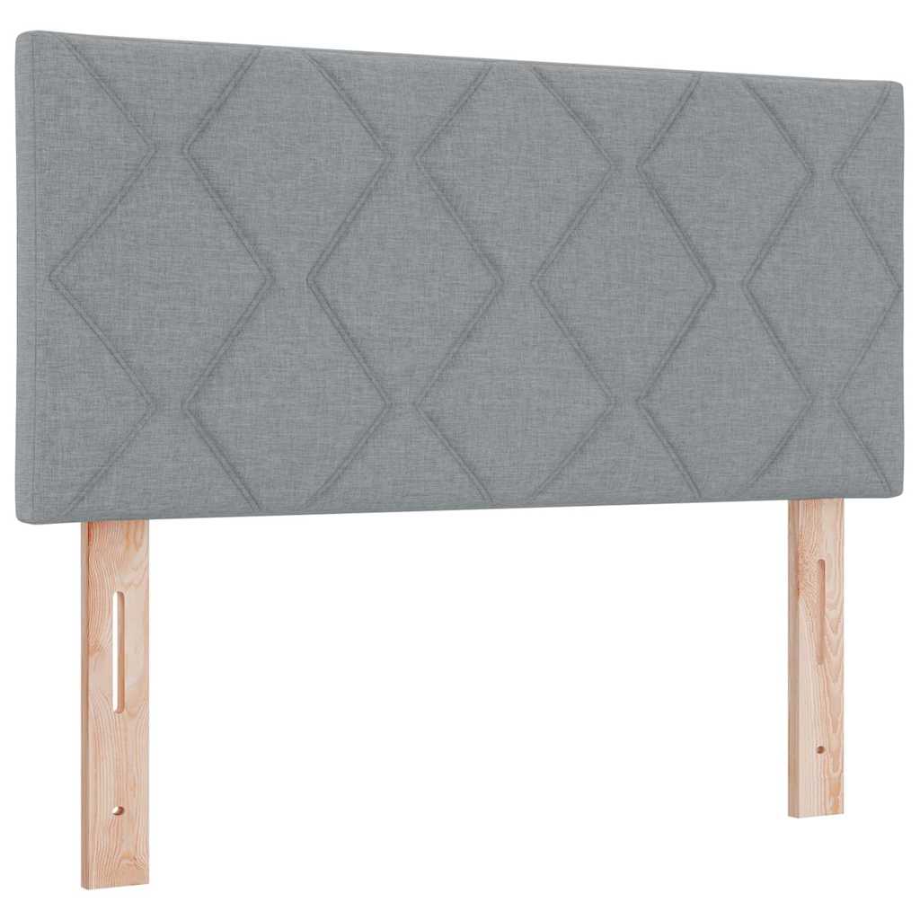 Krevet s opruga kutije Svijetlo siva 190 x 90 cm Poliester