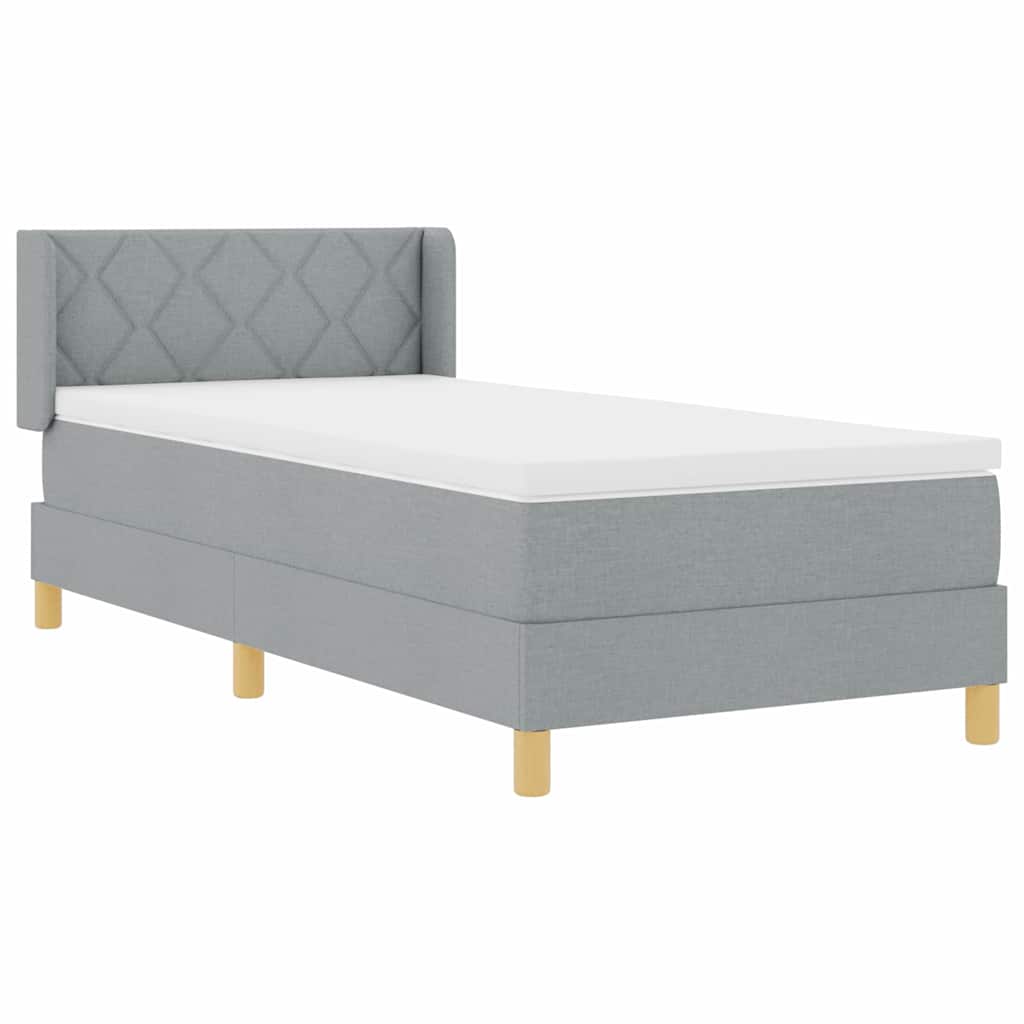 Krevet s opruga kutije Svijetlo siva 190 x 90 cm Poliester