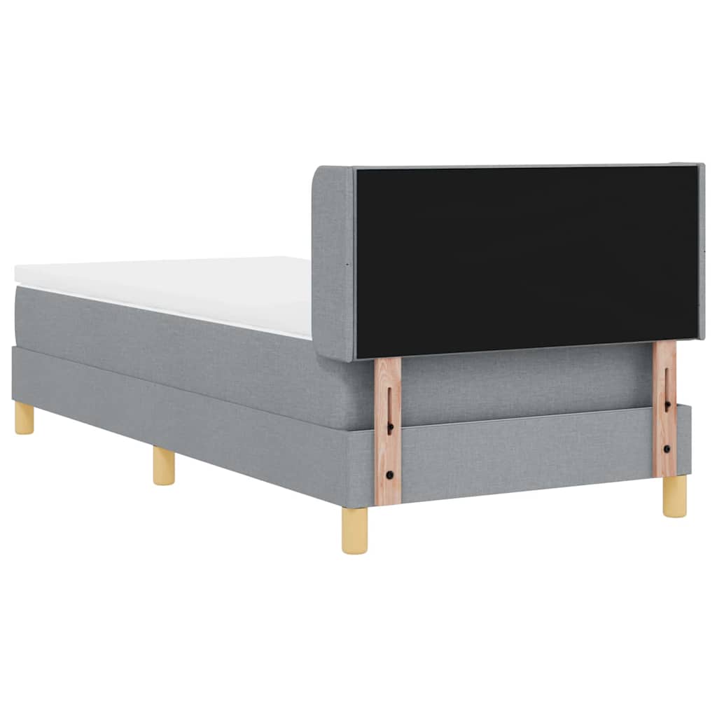 Krevet s opruga kutije Svijetlo siva 190 x 90 cm Poliester
