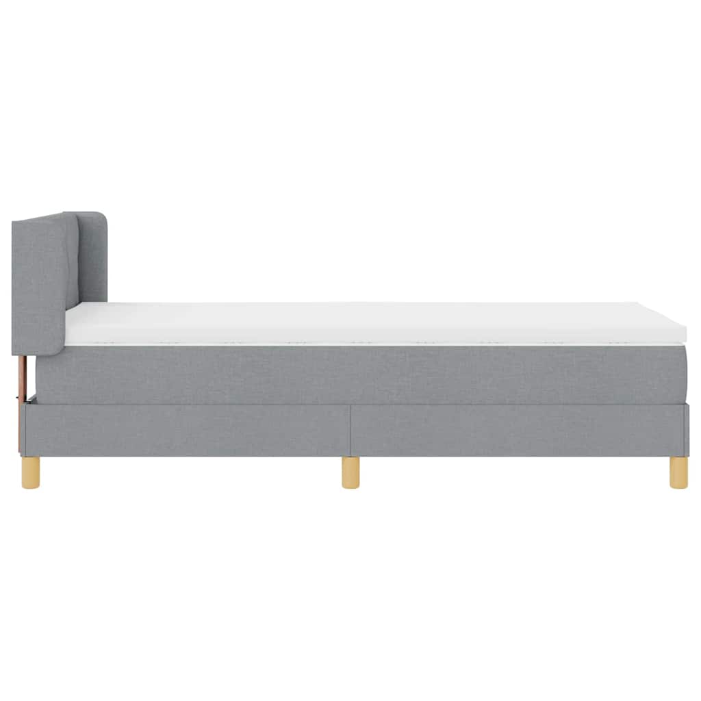 Krevet s opruga kutije Svijetlo siva 190 x 90 cm Poliester