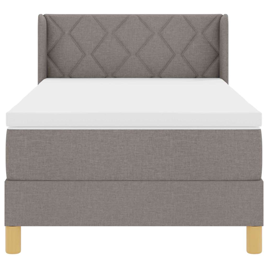 Krevet s opruga kutije Sivo-smeđa 200 x 90 cm tkanina