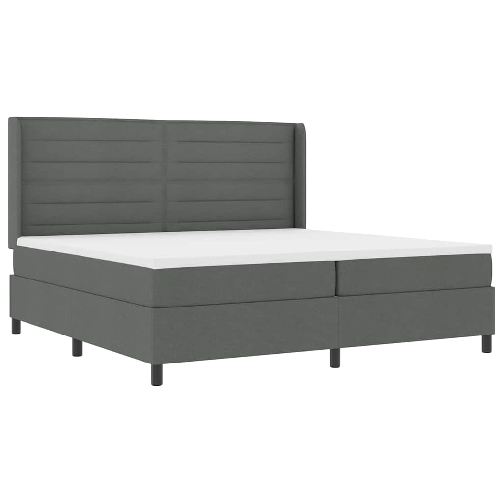 Krevet s opruga kutije Tamno siva 200 x 200 cm tkanina