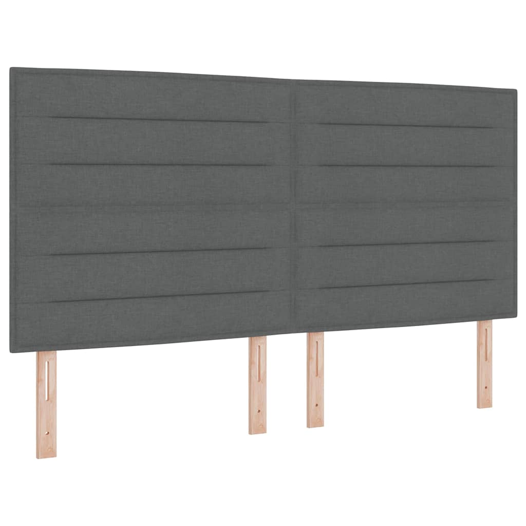 Krevet s opruga kutije Tamno siva 200 x 200 cm tkanina