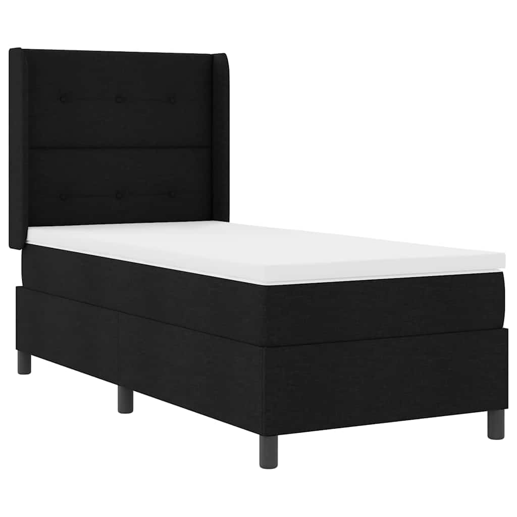 Krevet s opruga kutije s jastukom Crna 200 x 80 cm tkanina