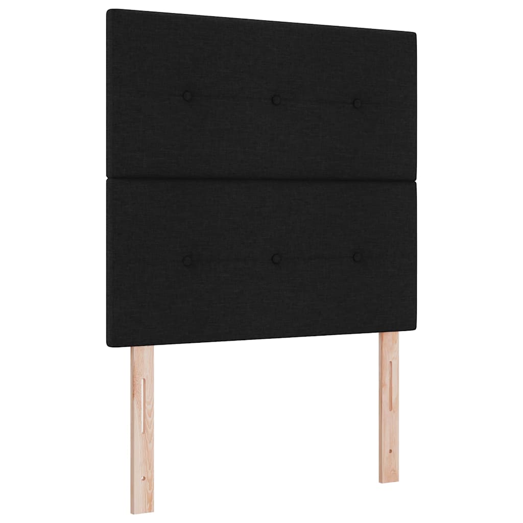 Krevet s opruga kutije s jastukom Crna 200 x 90 cm tkanina