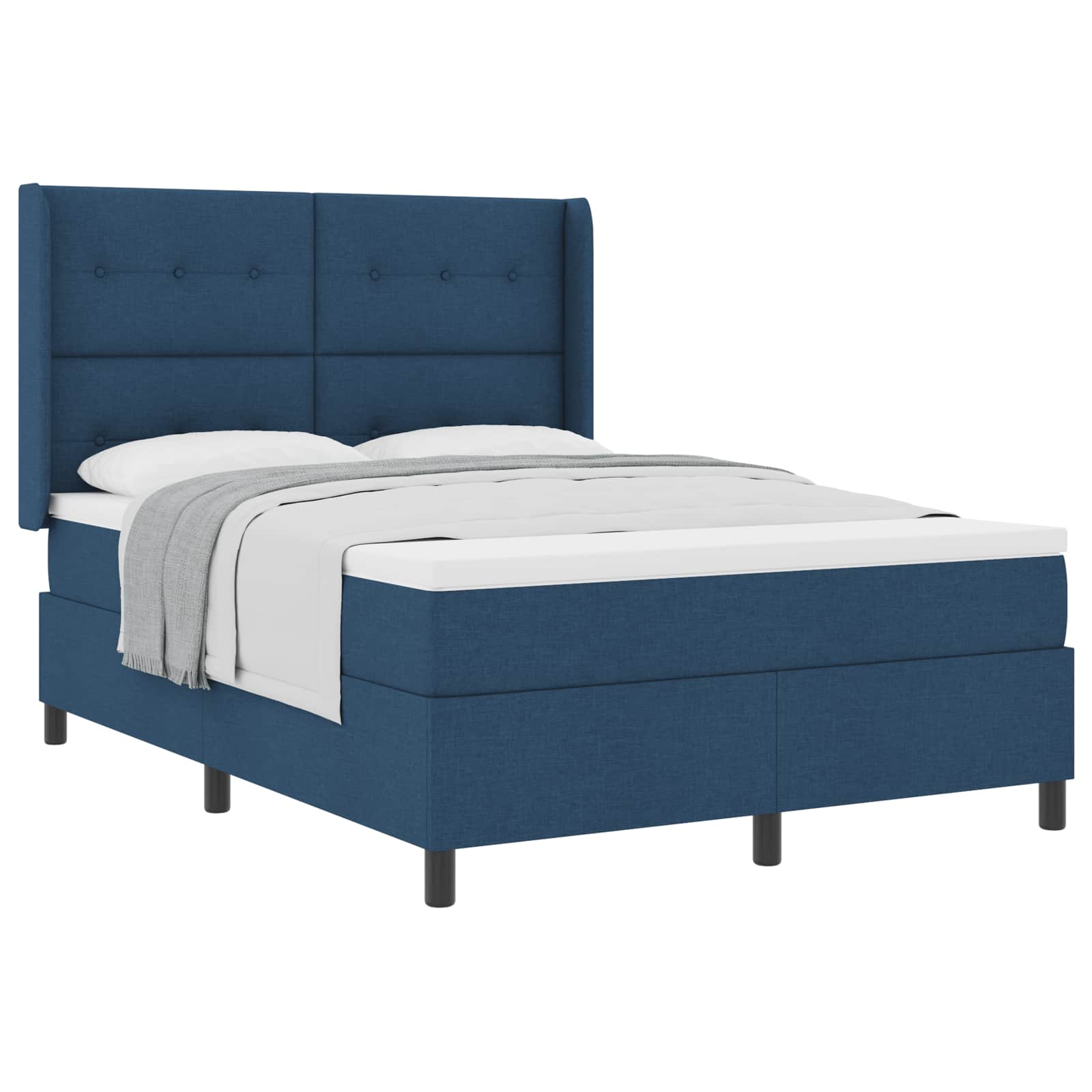 Krevet s opruga kutije s jastukom Plava 200 x 160 cm tkanina