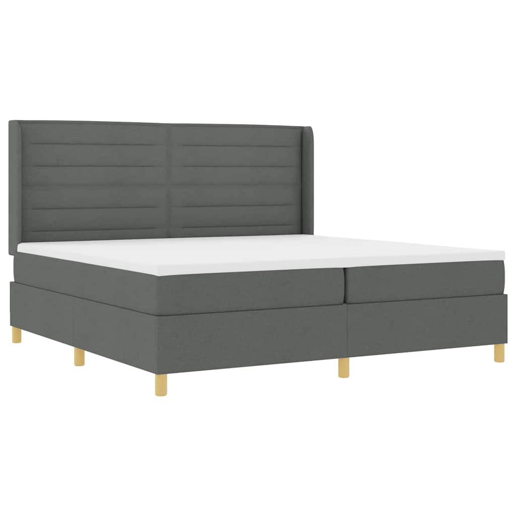 Krevet s opruga kutije Tamno siva 200 x 200 cm tkanina