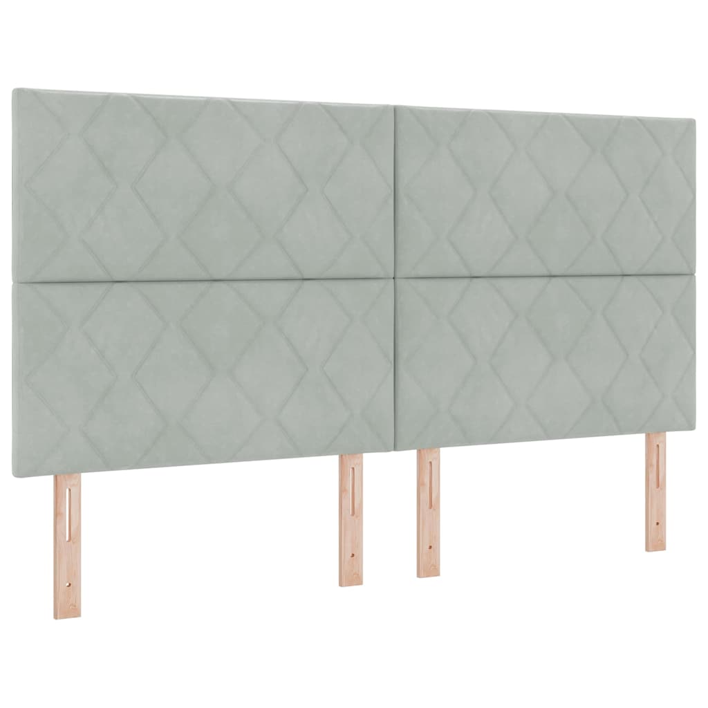 Krevet s opruga kutije Svijetlo siva 180 x 200 cm Baršun