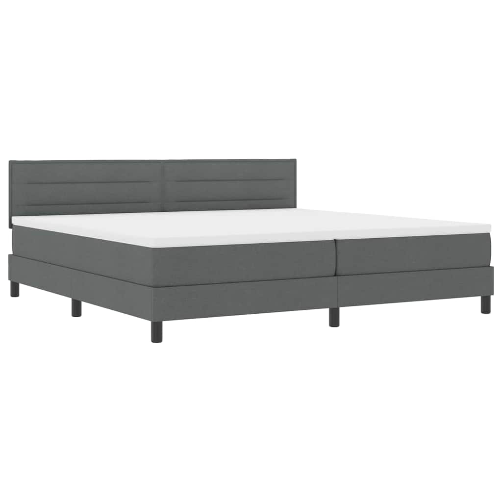 Krevet s opruga kutije Tamno siva 200 x 200 cm tkanina