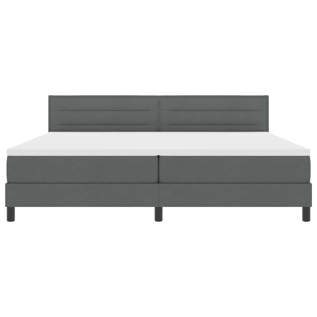 Krevet s opruga kutije Tamno siva 200 x 200 cm tkanina